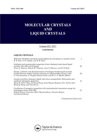 Cover image for Molecular Crystals and Liquid Crystals, Volume 652, Issue 1, 2017