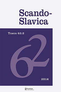 Cover image for Scando-Slavica, Volume 62, Issue 2, 2016