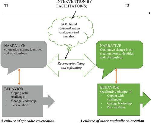 Figure 1. The impact of facilitated sensemaking on service narrative and culture.
