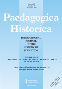 Cover image for Paedagogica Historica, Volume 52, Issue 6, 2016