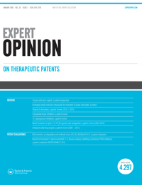 Cover image for Expert Opinion on Therapeutic Patents, Volume 26, Issue 1, 2016