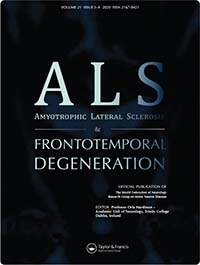 Cover image for Amyotrophic Lateral Sclerosis and Frontotemporal Degeneration, Volume 21, Issue 3-4, 2020