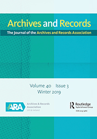 Cover image for Archives and Records, Volume 40, Issue 3, 2019