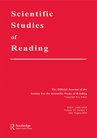 Cover image for Scientific Studies of Reading, Volume 26, Issue 4, 2022