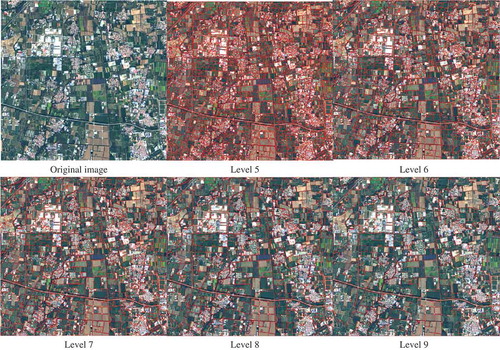 Figure 6. Multiscale results generated by SWA approach for farmland area.