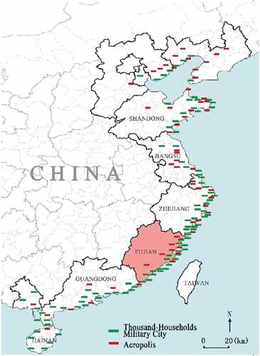 Figure 3. Map of national coastal defense layout.