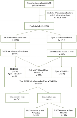 Figure 1 Diagnostic and DR-TB status algorithm for pediatric DR-TB patients from 2017–2021.
