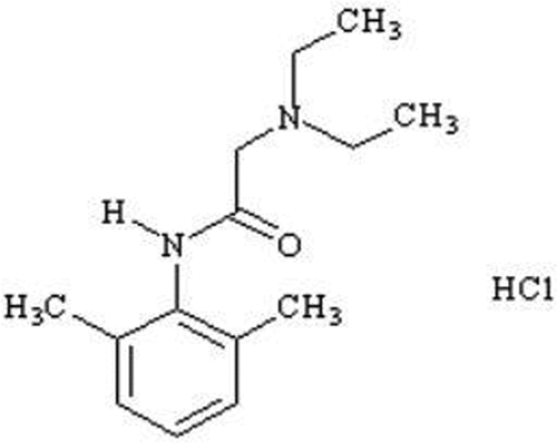 Figure 1. Chemical structure of Lidocaine HCl.