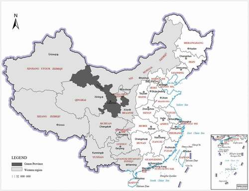 Figure 2. The map of western China