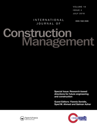 Cover image for International Journal of Construction Management, Volume 18, Issue 4, 2018