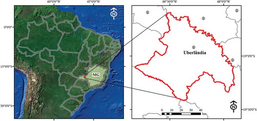 Figure 1. Location of Uberlândia municipality.