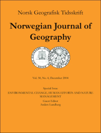 Cover image for Norsk Geografisk Tidsskrift - Norwegian Journal of Geography, Volume 54, Issue 3, 2000