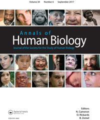 Cover image for Annals of Human Biology, Volume 44, Issue 6, 2017