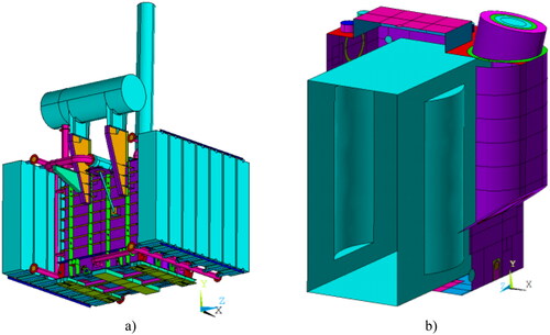 Figure 1. 3D geometric models of the (a) reactor and (b) tank.