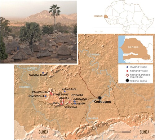 Figure 1. Location of the main Bedik villages studied in south-east Senegal.