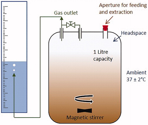 Figure 2. Schematic of anaerobic digestion experimental set up. Not to scale.