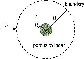 FIG. 2. Scheme of the cell model of Kuwabara.