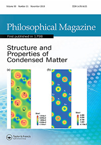 Cover image for Philosophical Magazine, Volume 99, Issue 21, 2019