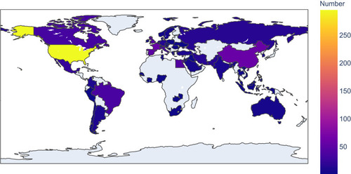 Figure 2 Number of COVID-19 clinical trial registrations with at least one drug intervention in each area.