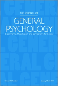 Cover image for The Journal of General Psychology, Volume 63, Issue 1, 1960