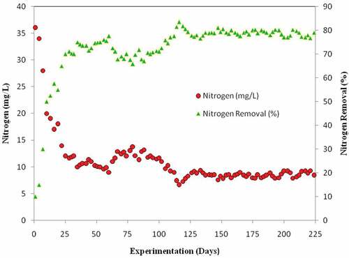 Figure 10. Graphical representation on nitrogen removal.