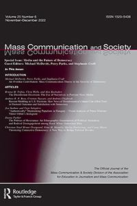 Cover image for Mass Communication and Society, Volume 25, Issue 6, 2022