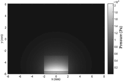 Figure 4. The initial pressure field p0(x,y,T) generated by the laser pulse for the photoacoustic inverse problem.