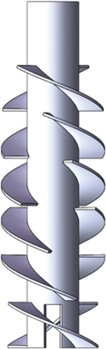 Figure 5. Segmented spiral blade structure and arrangement.