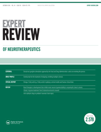 Cover image for Expert Review of Neurotherapeutics, Volume 16, Issue 10, 2016