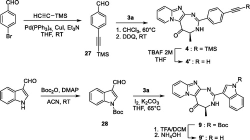 Scheme 3. Synthesis of compounds 4’ and 9’.