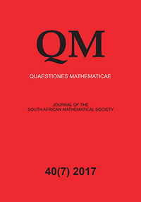 Cover image for Quaestiones Mathematicae, Volume 40, Issue 7, 2017