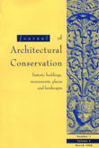 Cover image for Journal of Architectural Conservation, Volume 4, Issue 1, 1998