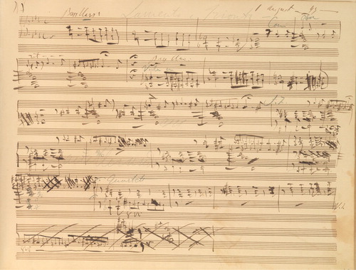 Figure 5a. Liszt’s first draft of Tasso: Lamento e trionfo, dated 1847, written in score format playable at the keyboard, and showing instrumentation cues. GSA 60/N5, fol. 28r. Photo: Klassik Stiftung Weimar.