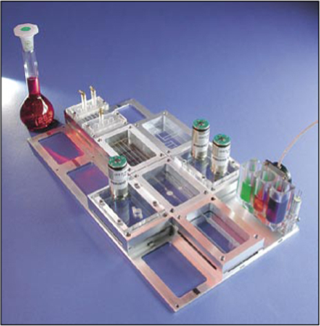 Modular microfluidic laboratory analysis system including different types of micropumps, a sample preparation unit, and a slug-flow PCR chip. Dr. Klaus Stefan Drese, IMM, Mainz, Germany