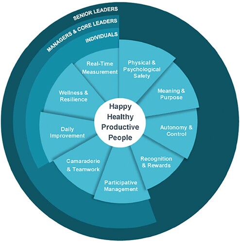 Figure 2. IHI Framework for Improving Joy in Work (Perlo et al., Citation2017).