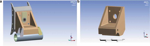 Figure 1. (a) Engine mount assembly. (b) Original engine mount