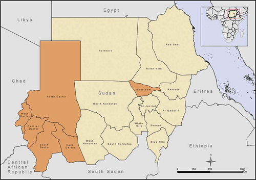 Figure 1. States with baseline trachoma mapping, Global Trachoma Mapping Project, Sudan, 2014–2015.
