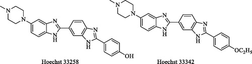 Figure 1. Hoechst 33258 and Hoechst 33342 compounds.