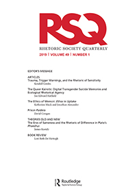 Cover image for Rhetoric Society Quarterly, Volume 49, Issue 1, 2019