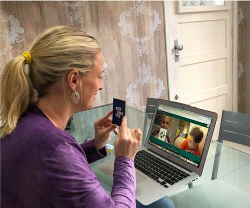 Figure 1. A speech-language pathologist (S-LP) delivering CAS intervention in Brazil via telehealth in April 2020, during the height of the COVID-19 lockdown period. Photo printed with permission from Speech Research Centre Inc. (www.speechresearchcentre.com)