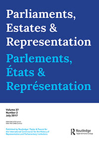 Cover image for Parliaments, Estates and Representation, Volume 37, Issue 2, 2017