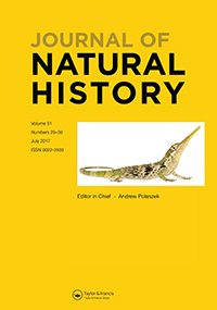 Cover image for Journal of Natural History, Volume 51, Issue 29-30, 2017