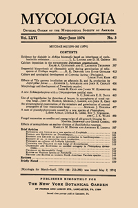 Cover image for Mycologia, Volume 66, Issue 3, 1974