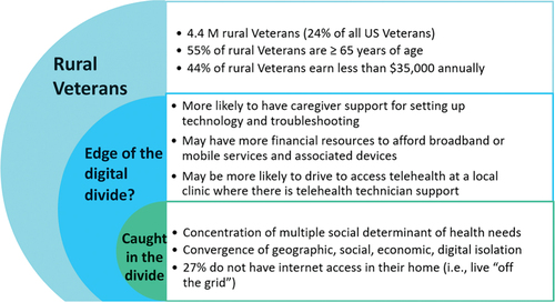 Figure 2. Veterans caught in the digital divide—another social determinant of health of rural, older veterans.