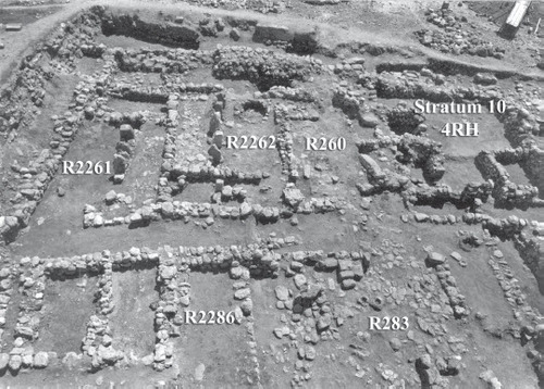 Fig. 13: Aerial view of Stratum 11; top right: Stratum 10 4RH; looking east