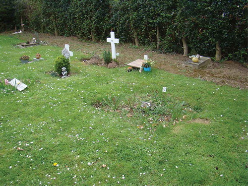 Figure 2. Last resting places of stillborn children at the cemetery in Sittard