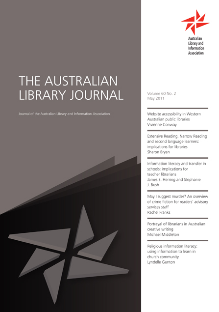 Cover image for The Australian Library Journal, Volume 60, Issue 2, 2011