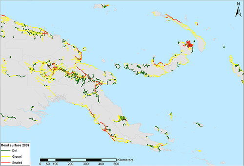 Figure 2. Roads by surface type in 2009.