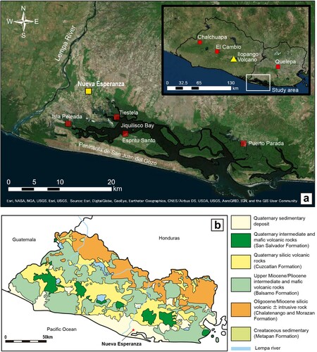 Figure 1. Map of (a) site locations and (b) geographic map (adopted from Lexa et al. Citation2011).