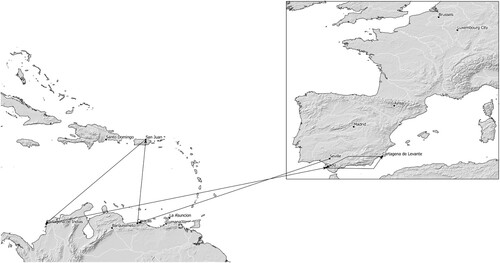 Figure 6. Life-trajectory of Josefa Escolástica Bertodano Knepper (Seville, 1706 - Cadiz, ?).